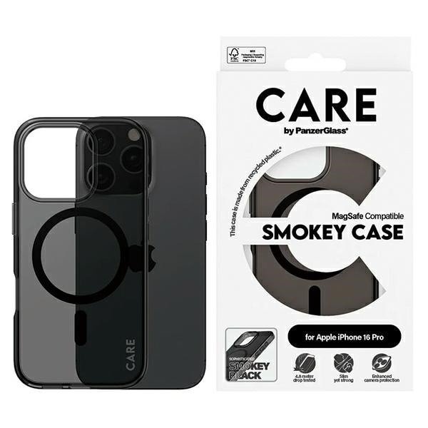 CARE by PanzerGlass Flagship Case iPhone 16 Pro 6.3&quot;&quot; smoke/smokey MagSafe 1350 Semi-transparent