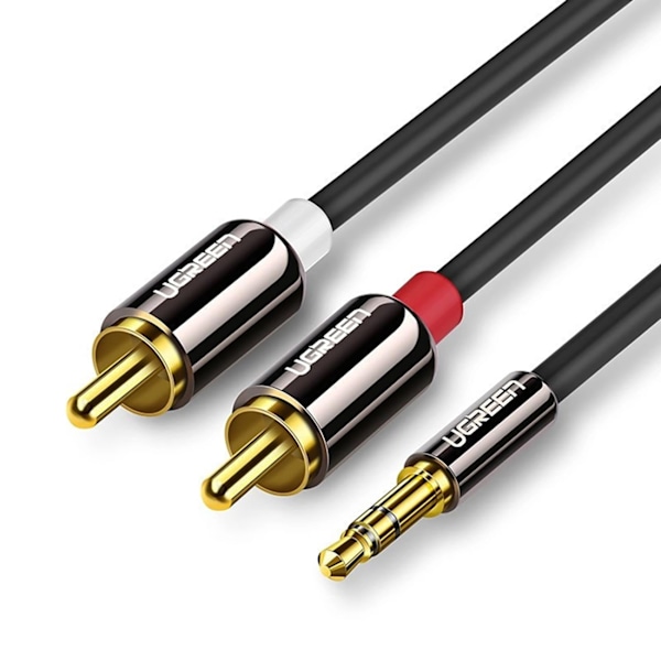 Ugreen AV116 10749 audio mini jack cable 3.5 mm (male) / 2RCA (male) 1m - black Black