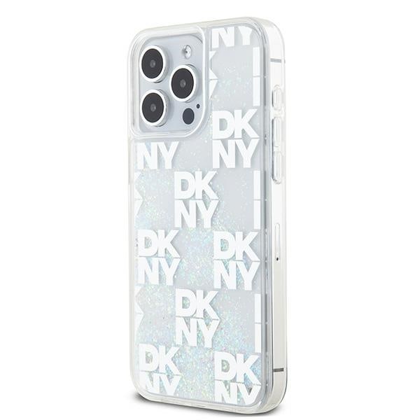 DKNY Liquid Glitter Multilogo case for iPhone 15 Pro Max - white White