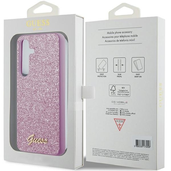 Guess Glitter Script case for Samsung Galaxy S24 - purple Violet