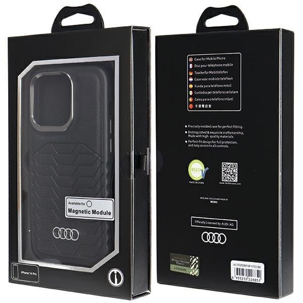 Audi Synthetic Leather case with MagSafe for iPhone 14 Pro - black Black