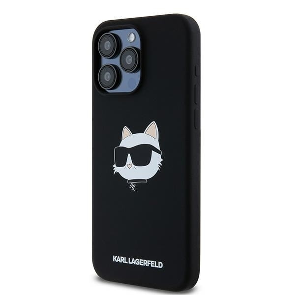 Karl Lagerfeld Silicone Choupette Head MagSafe case for iPhone 15 Pro - black Black