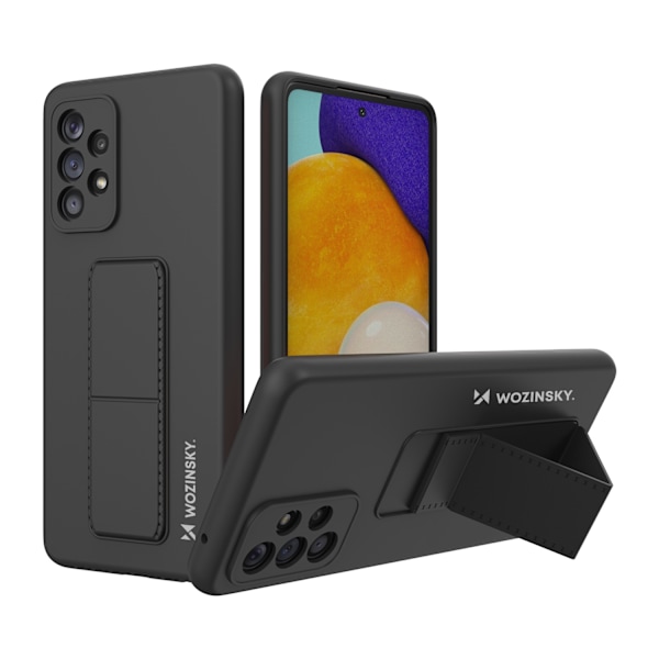 Wozinsky Kickstand Case silicone stand cover for Samsung Galaxy A73 black Black