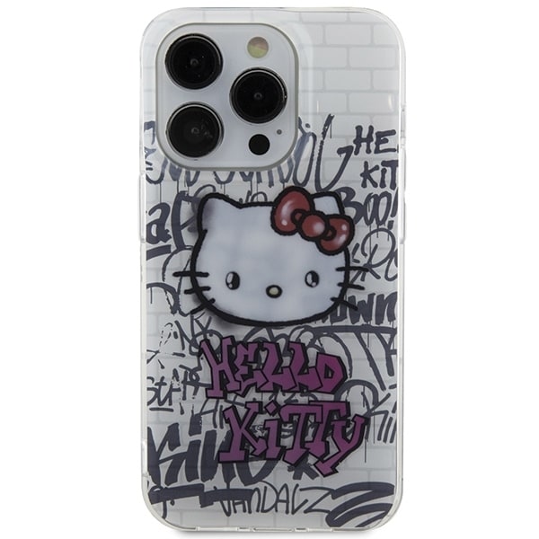 Hello Kitty IML Kitty On Bricks Graffiti case for iPhone 13 Pro / 13 - white White