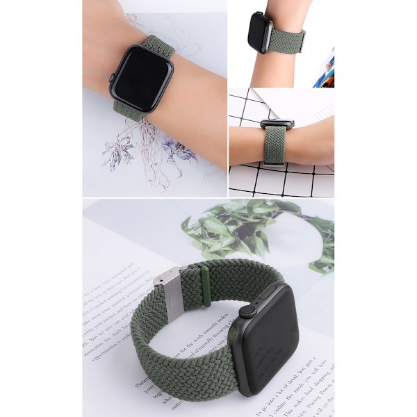 Strap Fabric Band for Watch 9 / 8 / 7 / 6 / SE / 5 / 4 / 3 / 2 (41mm / 40mm / 38mm) Braided Fabric Strap Watch Bracelet Blue Blue || Gray || Green