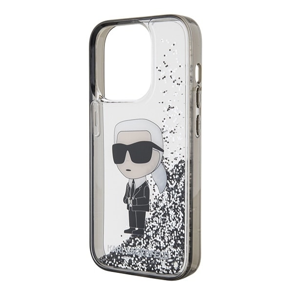 Karl Lagerfeld Liquid Glitter Ikonik case for iPhone 15 Pro - transparent Transparent