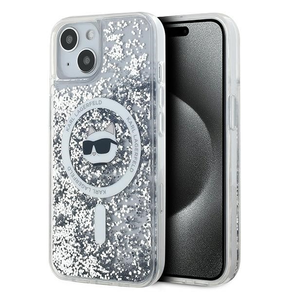 Karl Lagerfeld Liquid Glitter Choupette Head MagSafe Case for iPhone 15 Plus / 14 Plus - Transparent Transparent