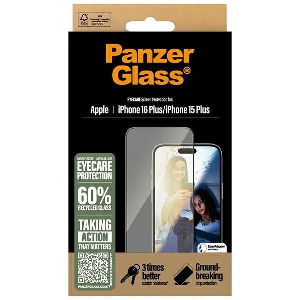 PanzerGlass EyeCare Screen Protector iPhone 16 Plus 6.7&quot; Ultra-Wide Fit 2867