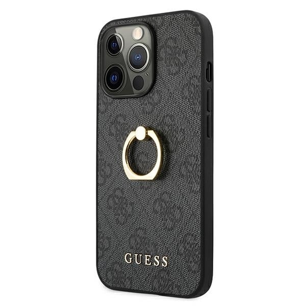 Guess GUHCP13L4GMRGR iPhone 13 Pro / 13 6.1&quot; grey/grey hardcase 4G with ring stand Gray