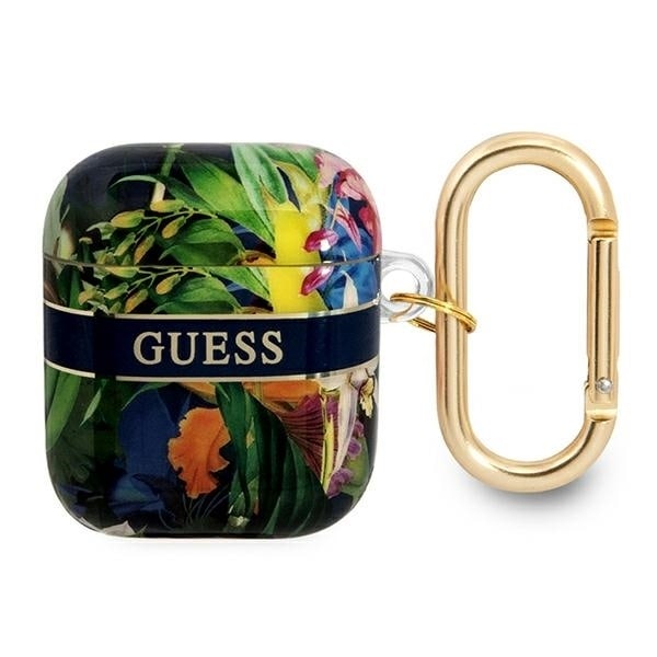 Guess GUA2HHFLB AirPods cover blue/blue Flower Strap Collection Blue