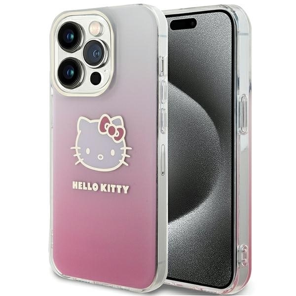 Hello Kitty IML Gradient Electrop Kitty Head case for iPhone 15 Pro - pink Pink