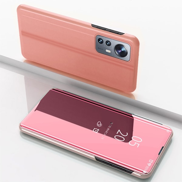 Clear View Case cover for Xiaomi 12 Lite cover with a flap pink Pink