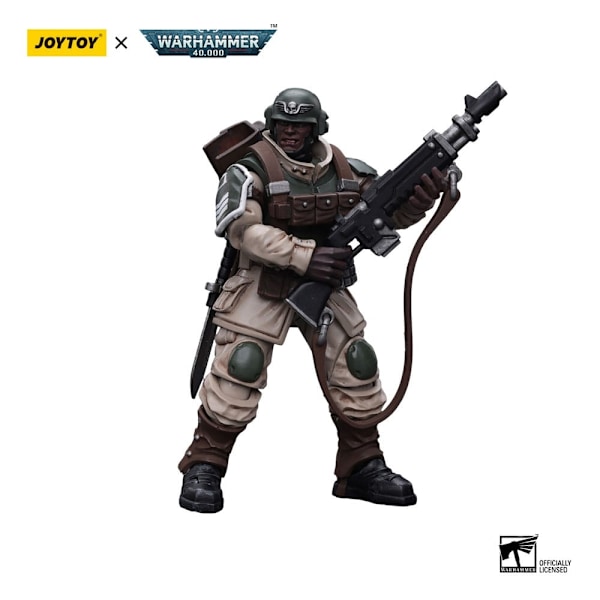 Warhammer 40k Action Figure 1/18 Astra Militarum Cadian Command Squad Veteran with Regimental Standard 12 cm Multicolor