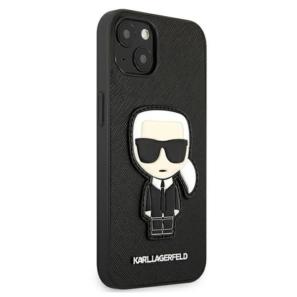 Karl Lagerfeld KLHCP13SOKPK iPhone 13 mini 5,4" czarny/black hardcase Saffiano Ikonik Karl`s Patch Black