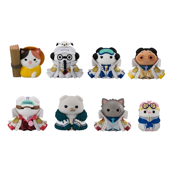 One Piece Mega Cat Project Nyan Piece Nyan! Trading Figures Luffy vs Marines Ver. 3 cm Assortment (8) multifärg