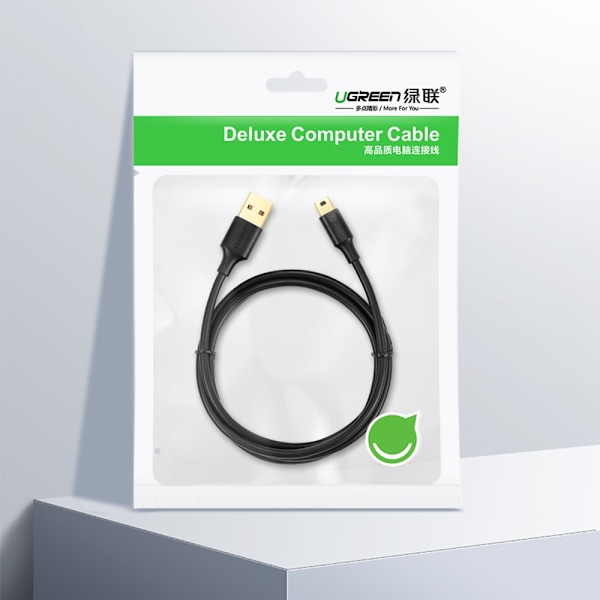 Ugreen 5 pin gold-plated USB cable - mini USB 0.5m black (US132) Black