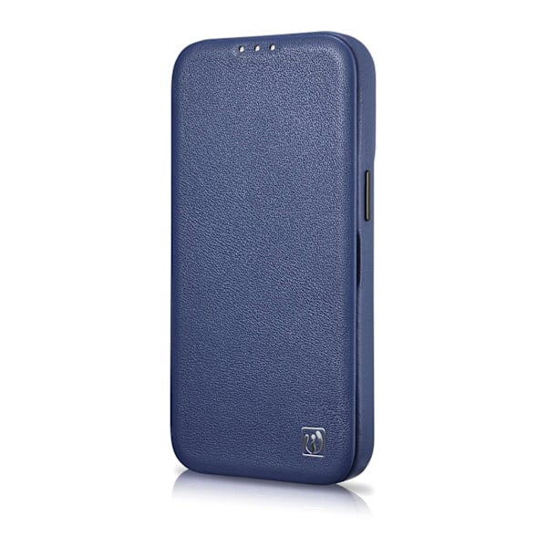 iCarer CE Premium Leather Folio Case iPhone 14 magnetic flip case MagSafe blue (WMI14220713-BU) Blue