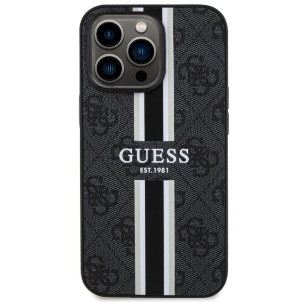 Guess GUHMP13XP4RPSK iPhone 13 Pro Max 6.7&quot; black/black hardcase 4G Printed Stripes MagSafe Black