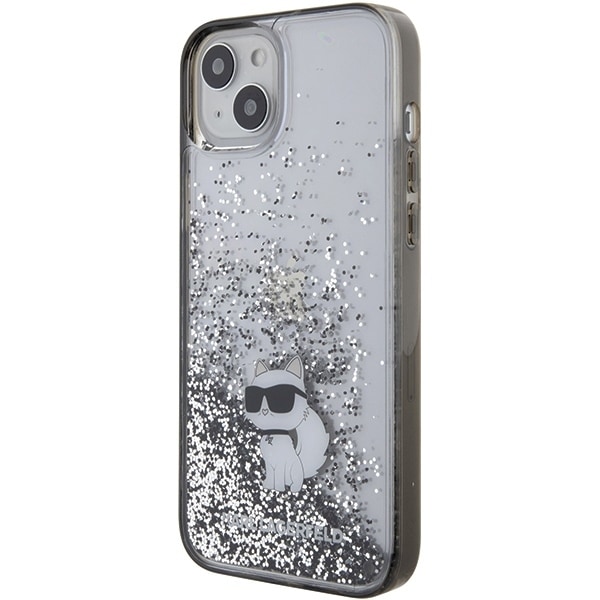 Karl Lagerfeld Liquid Glitter Choupette case for iPhone 15 Plus - transparent