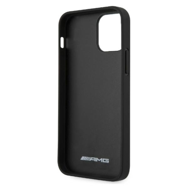 AMG AMHCP12LGSEBK iPhone 12 Pro Max 6,7" czarny/black hardcase Leather Debossed Lines Black