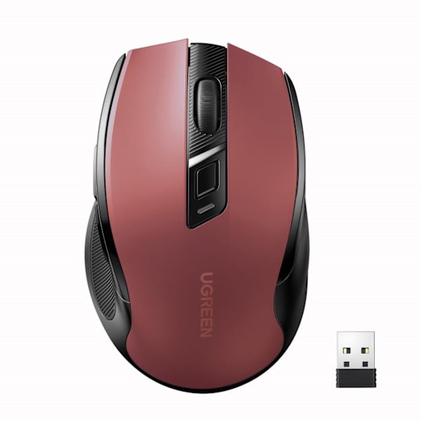 Ugreen MU006 optical wireless USB mouse 2.4GHz 4000 DPI - red Red