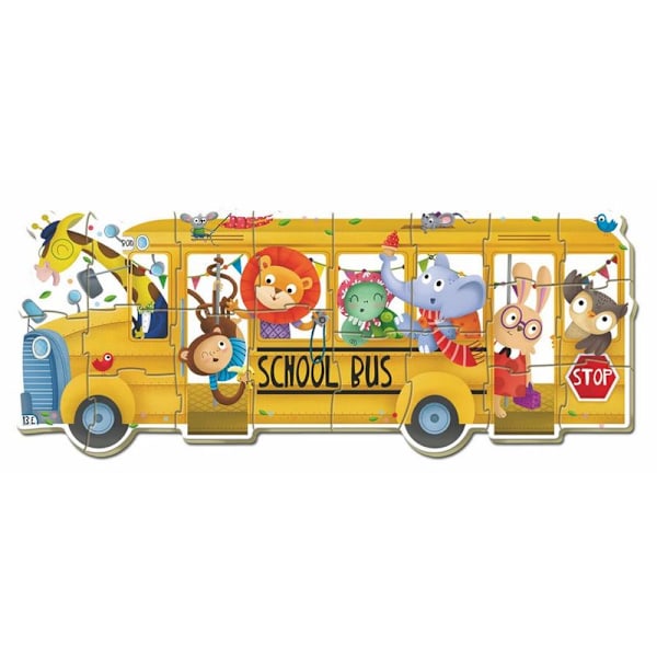 Shool Bus puslespill 2-5 stk Multicolor