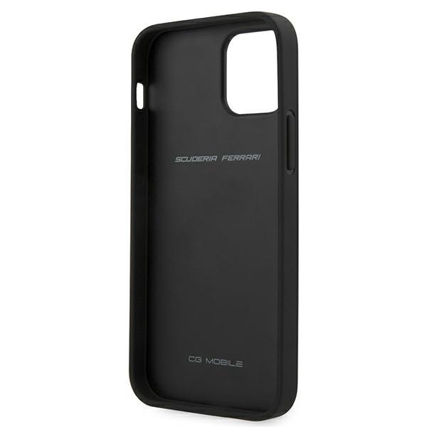 Ferrari FEOMSHCP12LBK iPhone 12 Pro Max black/black hardcase Off Track Leather Nylon Stripe Black