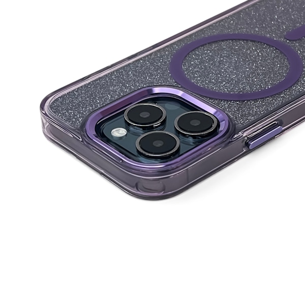 Glitter Case MagSafe for iPhone 16 Plus - purple with glitter Violet || Semi-transparent