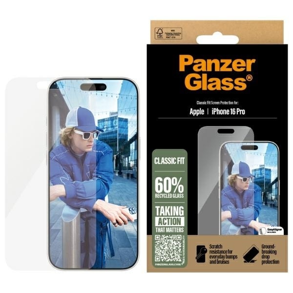 PanzerGlass Screen Protector iPhone 16 Pro 6.3&quot; Classic Fit 2874