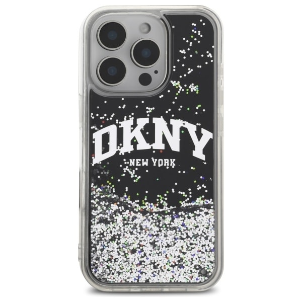 DKNY DKHCP16LLBNAEK iPhone 16 Pro 6.3&quot; black/black hardcase Liquid Glitter Arch Logo