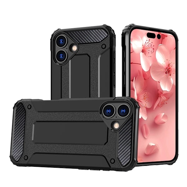 Hybrid Armor iPhone 16 Plus Case - Black Black