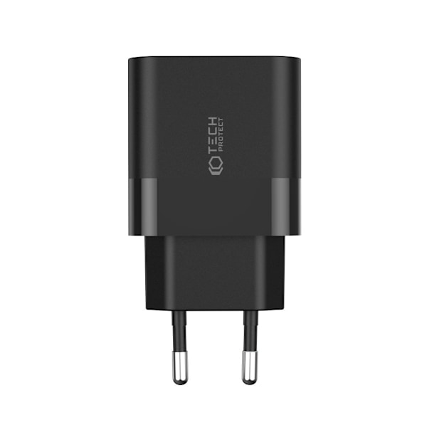 Tech-Protect C20W charger 2x USB-C PD 20W - black Black