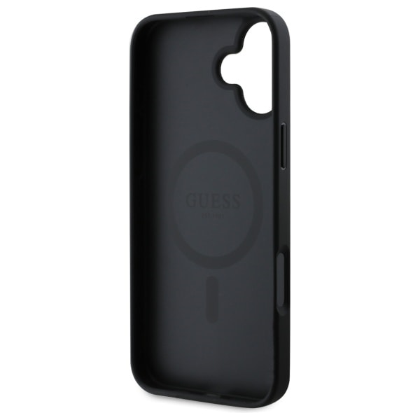 Guess Saffiano Classic Logo MagSafe case for iPhone 16 - black Black