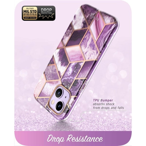 Supcase Cosmo iPhone 14 Plus Case - Pink Marble Violet