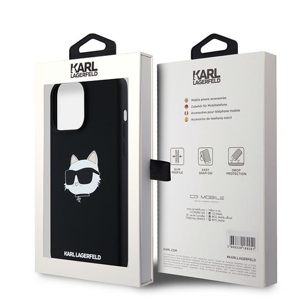 Karl Lagerfeld Silicone Choupette Head MagSafe case for iPhone 15 Pro Max - black Black