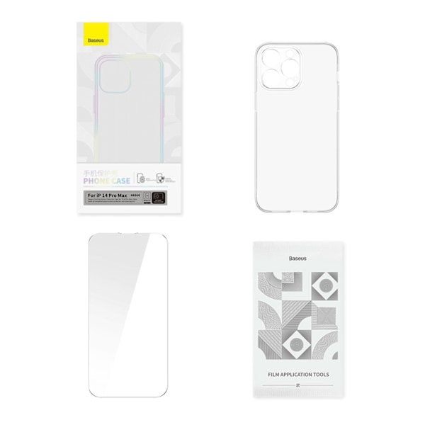 Baseus Corning Case for iPhone 14 Pro Max armored cover + transparent glass Transparent