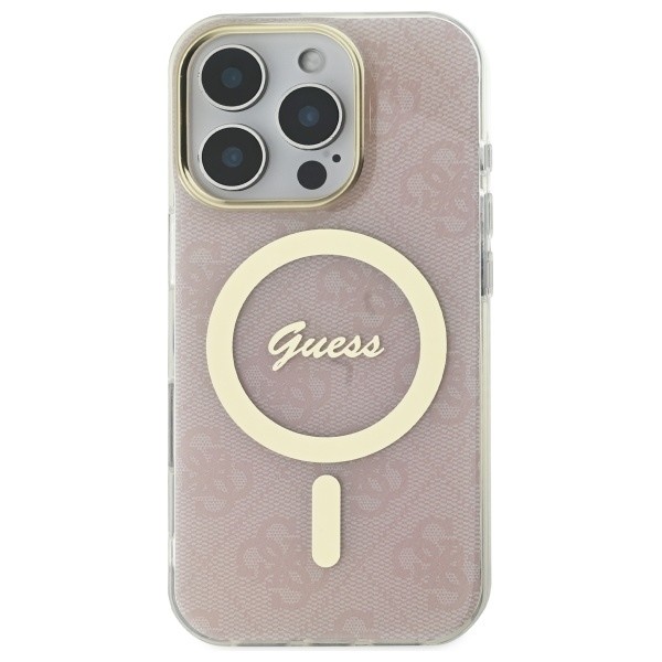 Guess IML 4G MagSafe Case for iPhone 16 Pro Max - Pink Pink