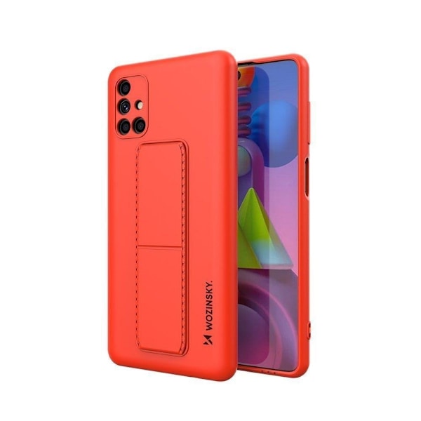 Wozinsky Kickstand Case silicone stand cover for Samsung Galaxy M51 red Red