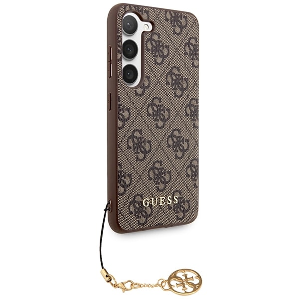 Guess 4G Charms Collection case for Samsung Galaxy A35 - brown Brown