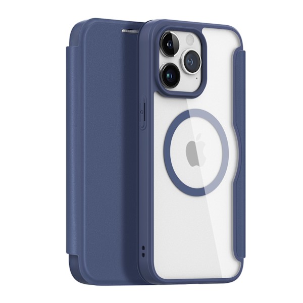 iPhone 15 Pro Magnetic MagSafe Flip Case Dux Ducis Skin X Pro - Blue Blue