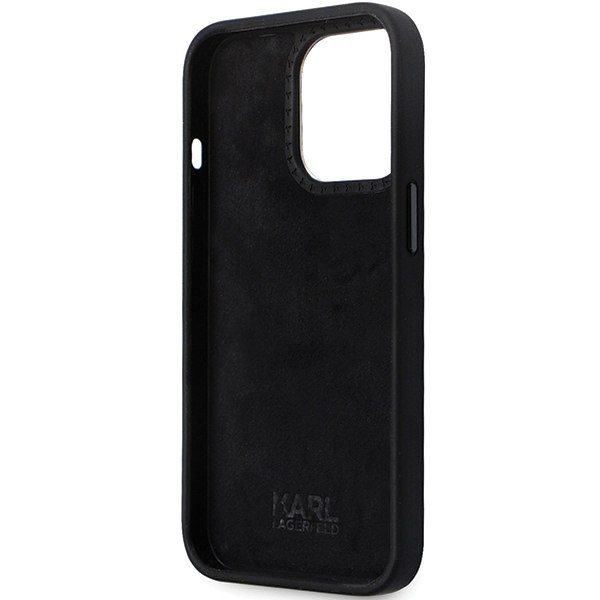 Karl Lagerfeld KLHCP14LSMHCNPK case for iPhone 14 Pro - black Silicone C Metal Pin Black