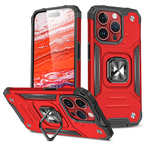 Wozinsky Ring Armor iPhone 15 Pro iPhone 15 Pro Ring Armor Case - Red Red