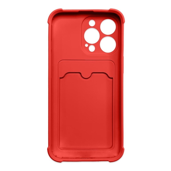 Card Armor Case Pouch Cover For Samsung Galaxy A22 4G Card Wallet Silicone Armor Cover Air Bag Red Red