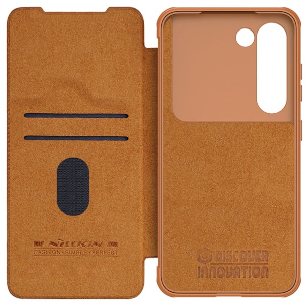 Nillkin Qin Leather Pro Case Case for Samsung Galaxy S23+ Cover with Flip Camera Protector Brown Brown