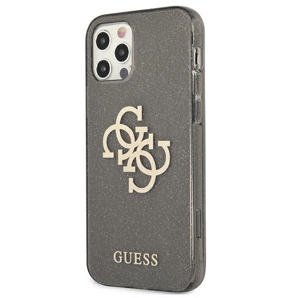 Guess GUHCP12LPCUGL4GBK iPhone 12 Pro Max 6.7&quot; black/black hard case Glitter 4G Big Logo Black