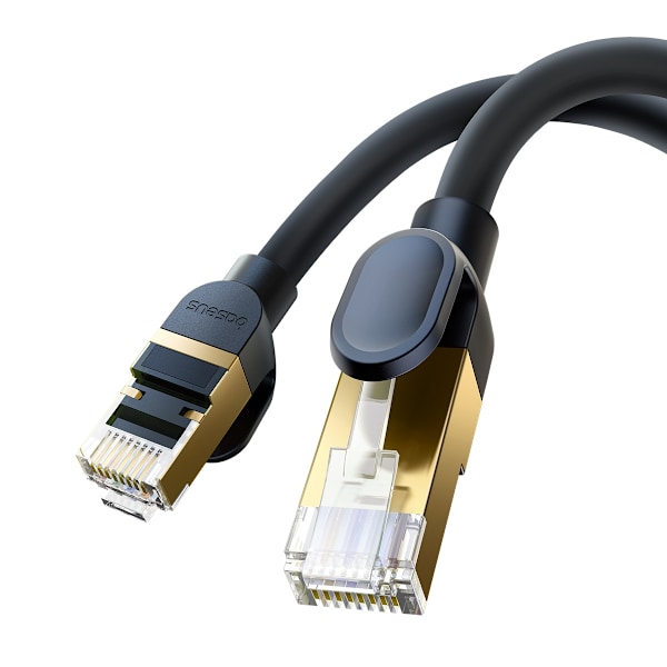 Baseus fast round RJ45 40Gbps Cat network cable. 8 0.5m black Black