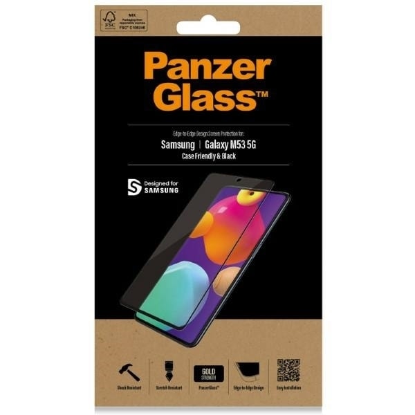 PanzerGlass E2E Regular tempered glass for Samsung Galaxy M53 - with black frame