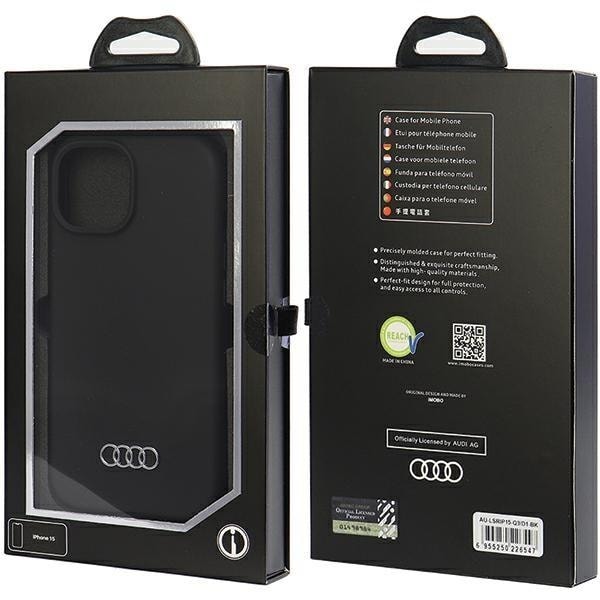 Audi Silicone Case for iPhone 15 - black Black