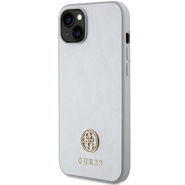 Guess GUHCP15SPS4DGPS iPhone 15 6.1&quot; silver/silver hardcase Strass Metal Logo Silver