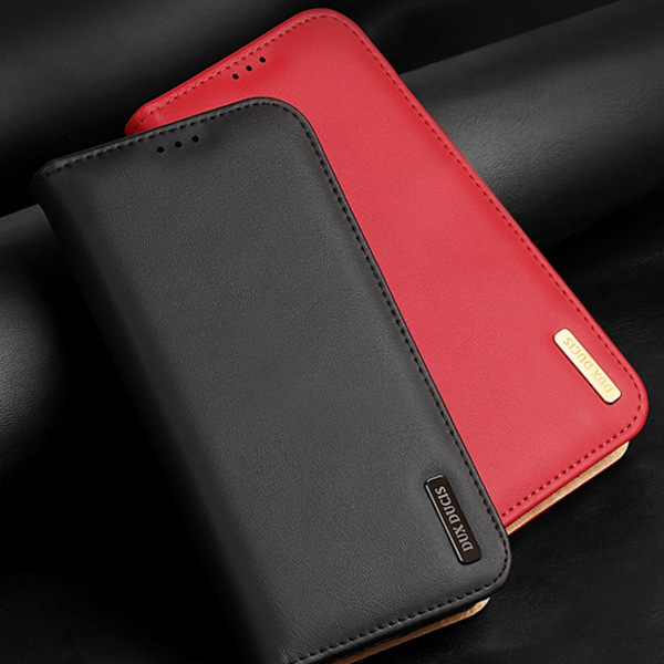 Dux Ducis Hivo case Samsung Galaxy S23 Ultra cover with flip wallet stand RFID blocking red Red